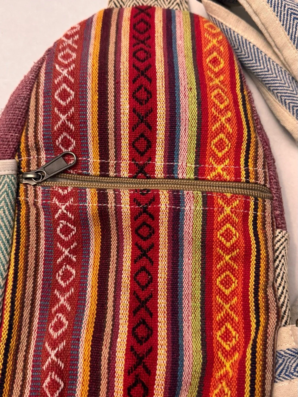 Himalayan Natural Hemp Cotton Sling Bag Crossbody Handcrafted in Nepal